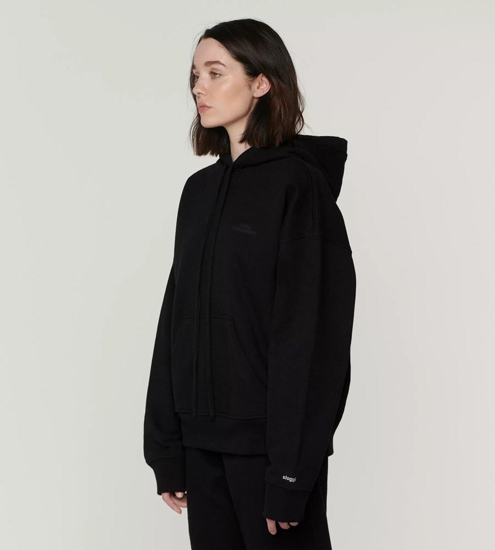 Sloggi 032c X Unisex Hoodie Czarne | 39528-JKHE