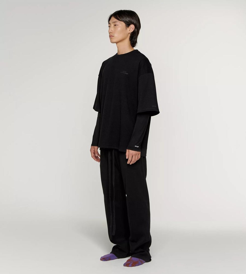 Sloggi 032c X Unisex Shirt Czarne | 80456-YBOQ