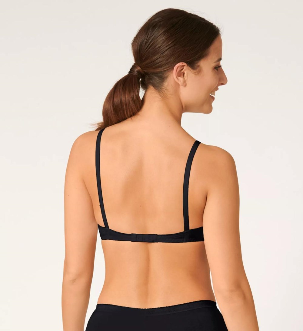 Sloggi 24/7 Bawełniane Non-wired Bra Czarne | 65497-RCWT