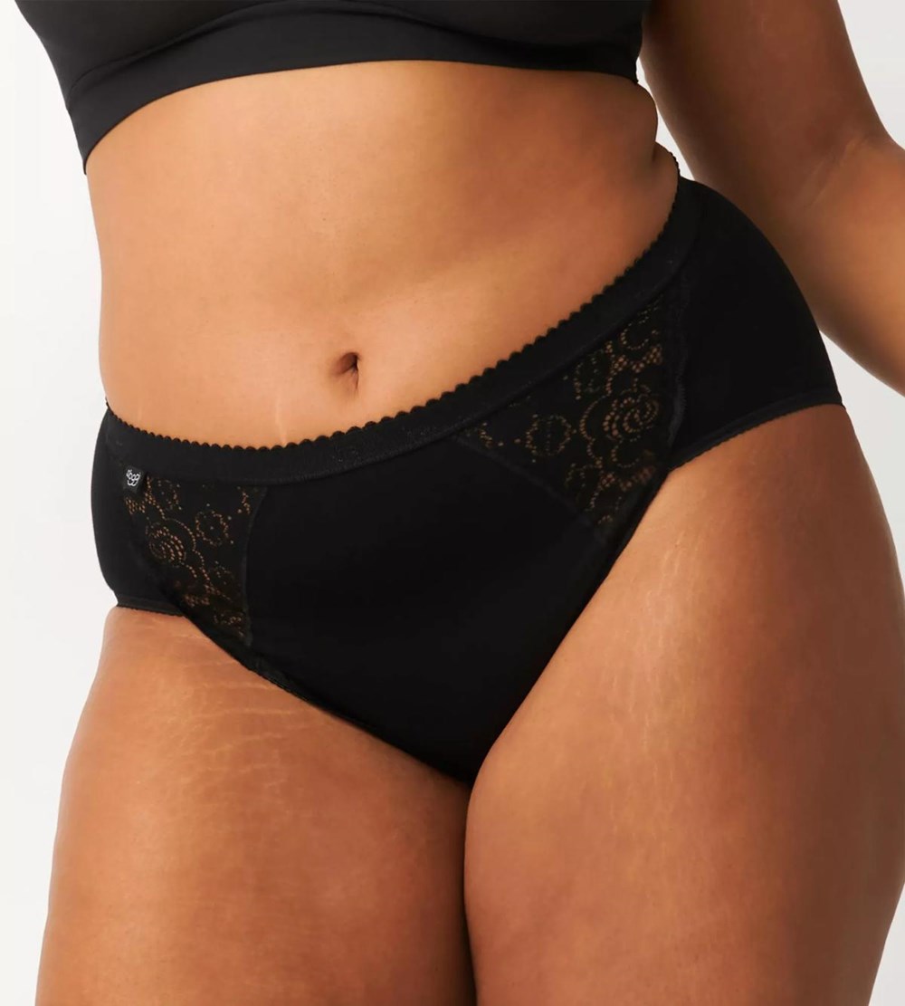 Sloggi Chic Midi Czarne | 47190-RLBV