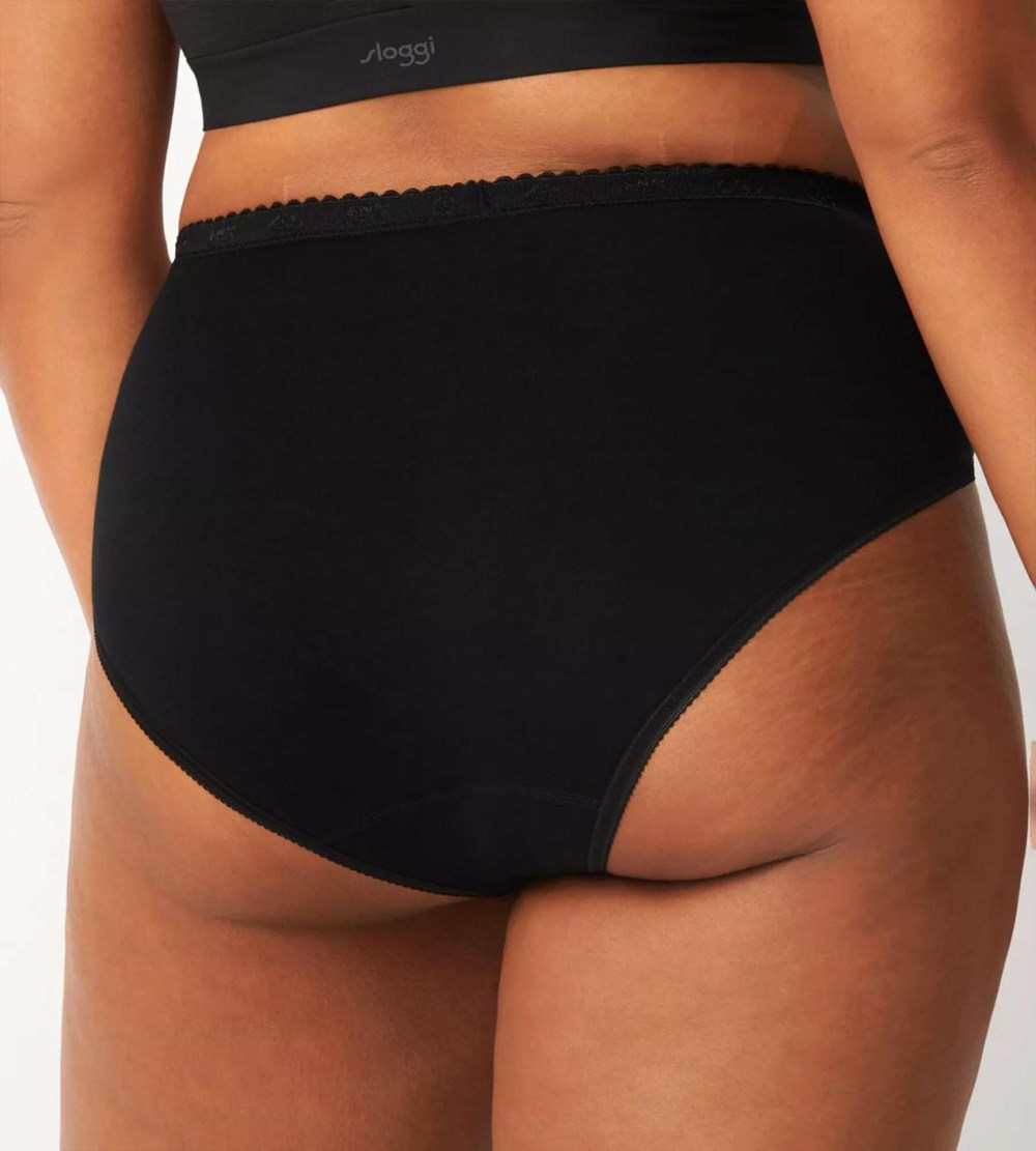 Sloggi Chic Midi Czarne | 47190-RLBV