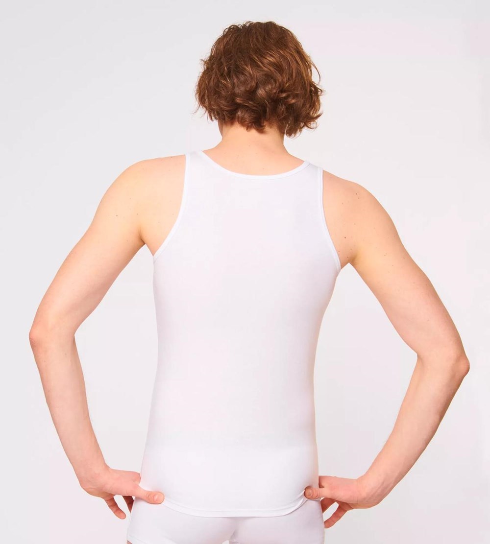 Sloggi Go Abc Vest Tank Top Białe | 78219-FPQG