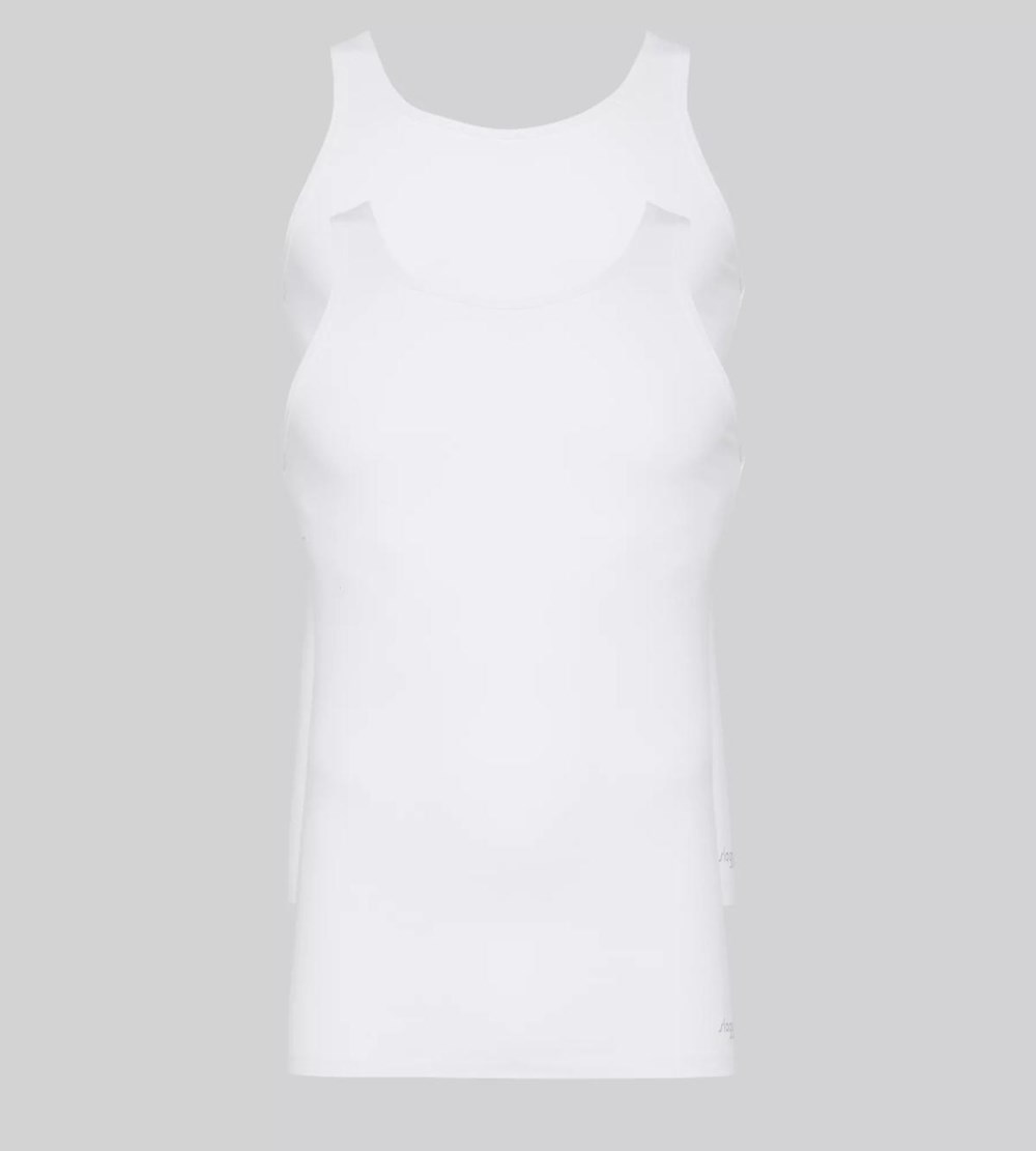 Sloggi Go Abc Vest Tank Top Białe | 78219-FPQG