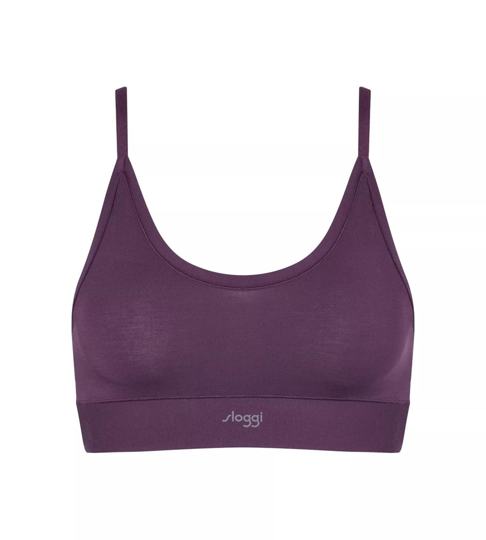 Sloggi Go Allround Koronkowe Bralette Plum | 74968-ABIE