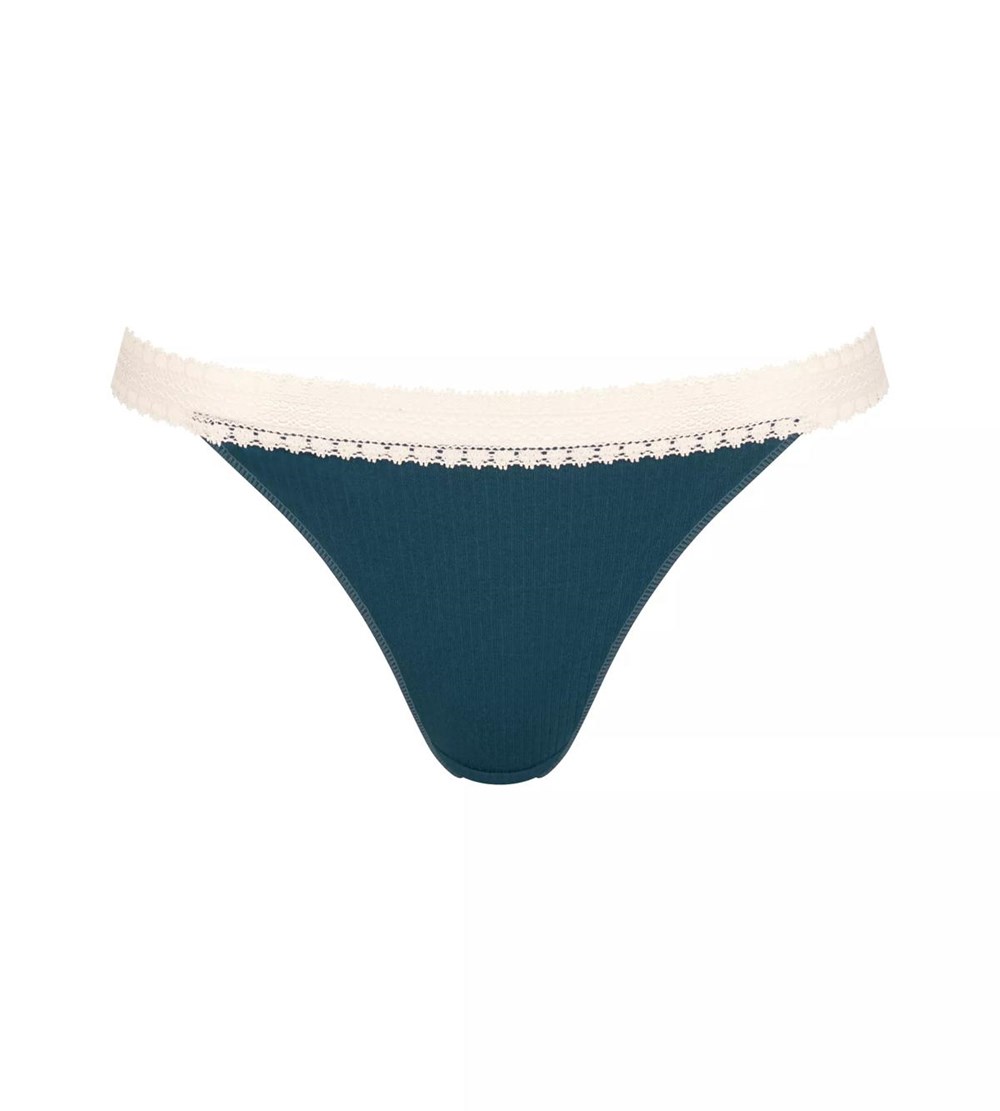 Sloggi Go Żebrowany Brazilian Brief Niebieskie Głęboka | 35129-RZKQ