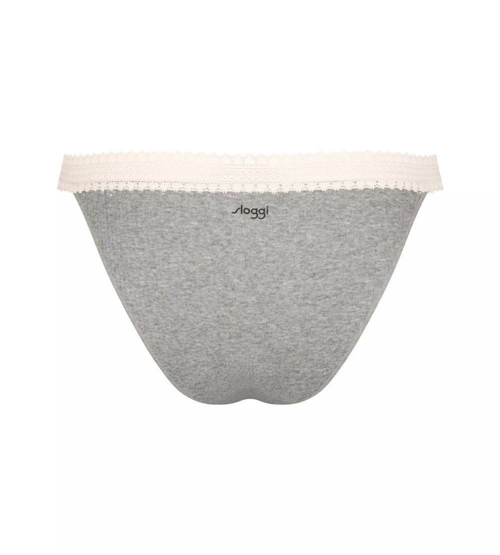 Sloggi Go Żebrowany Brazilian Brief Niebieskie Głęboka | 35129-RZKQ