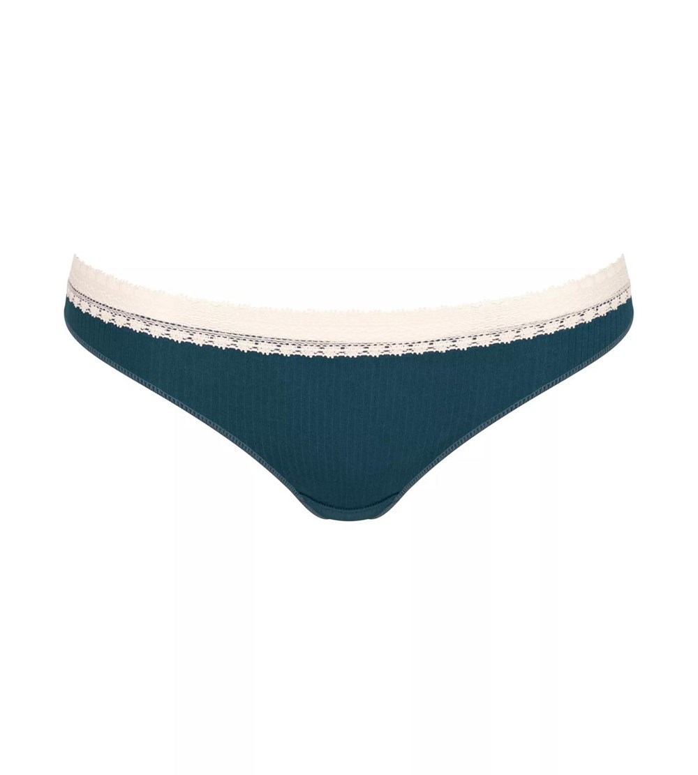 Sloggi Go Żebrowany Brazilian Brief Niebieskie Głęboka | 81069-MHUG