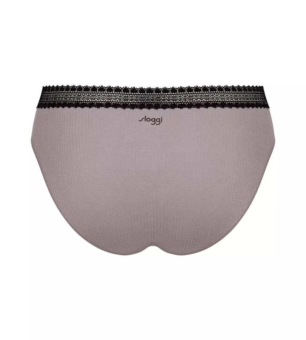 Sloggi Go Żebrowany Tai Brief Czarne | 62504-KYJZ