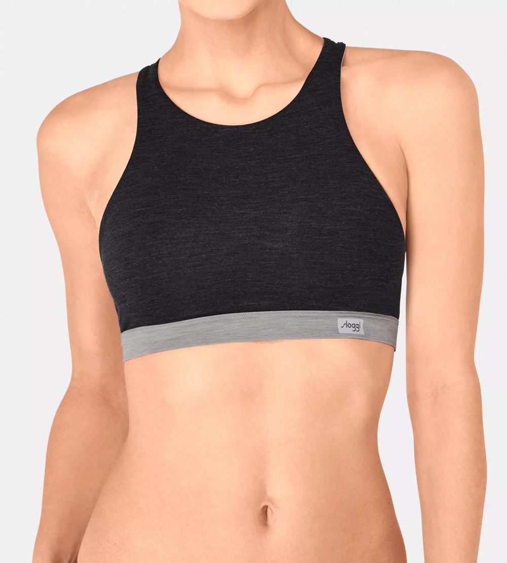 Sloggi Move Flow Shirt Top Czarne | 19654-VRNL