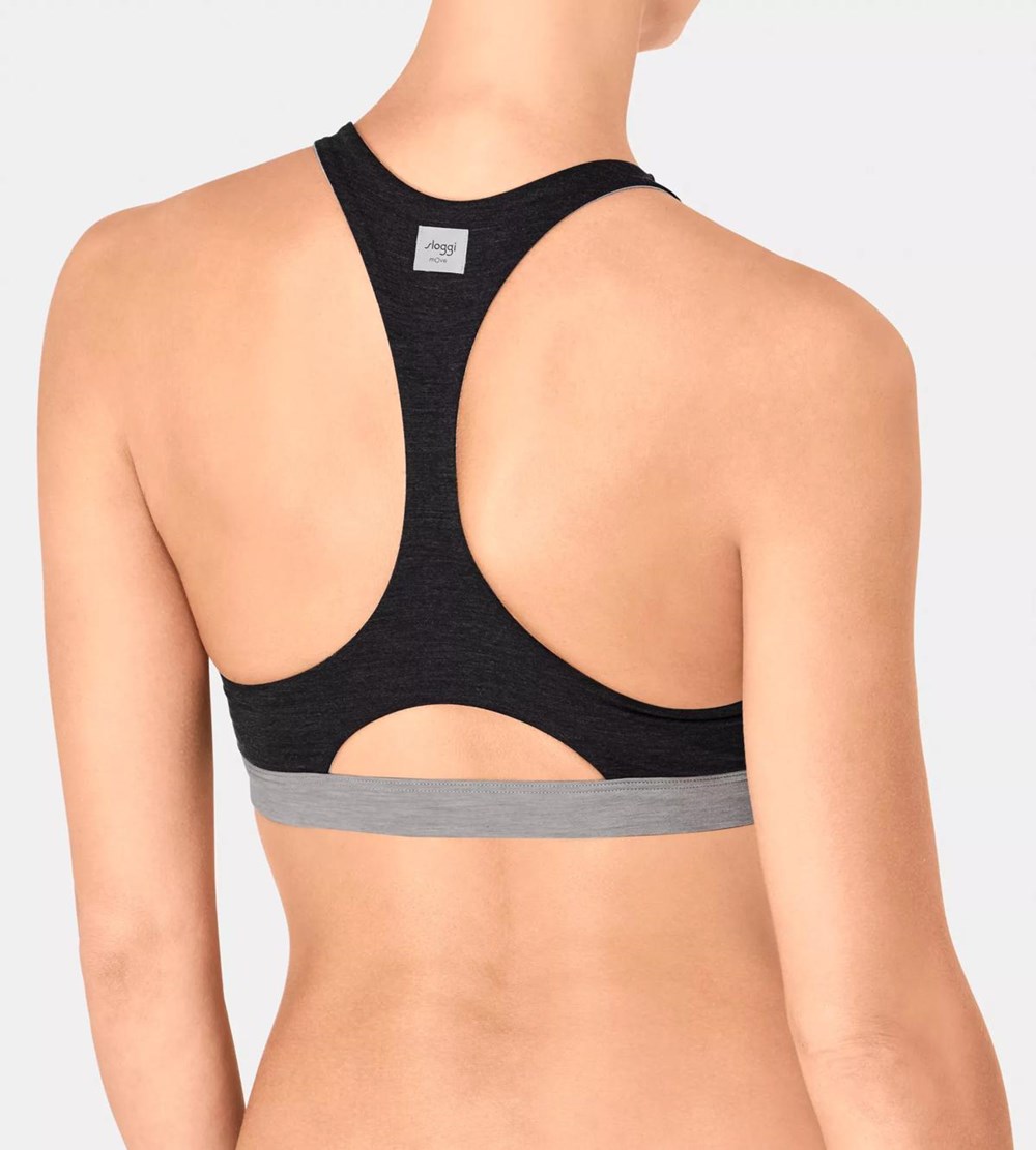 Sloggi Move Flow Shirt Top Czarne | 19654-VRNL