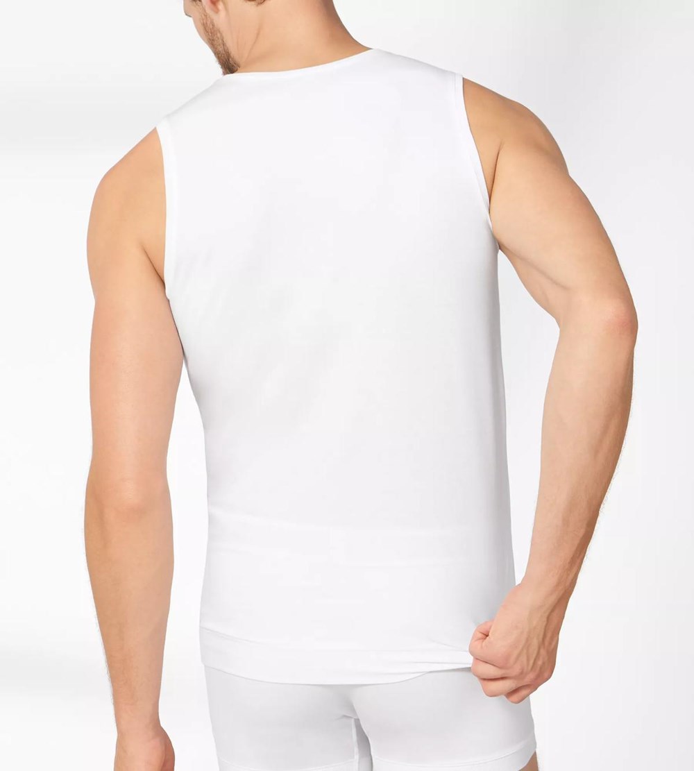 Sloggi S By Ever Fresh Signature Vest Tank Top Białe | 21073-NKET