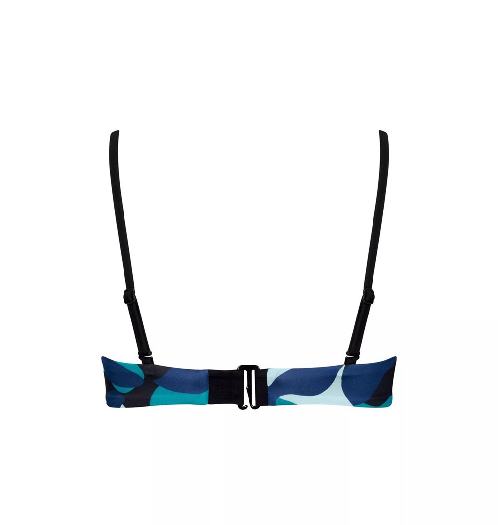 Sloggi Shore Flower Horn Bikini Bandeau Niebieskie Ciemny | 75096-MLDO