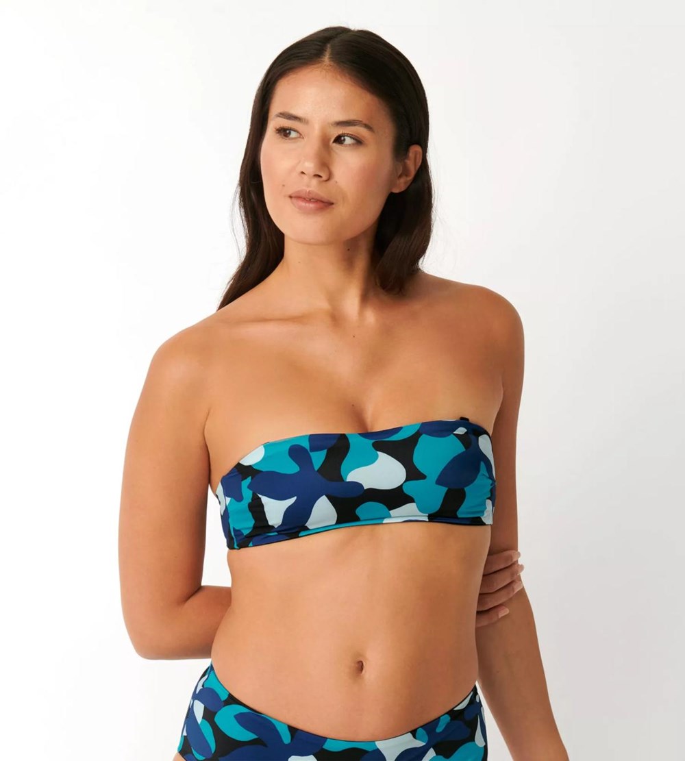 Sloggi Shore Flower Horn Bikini Bandeau Niebieskie Ciemny | 75096-MLDO