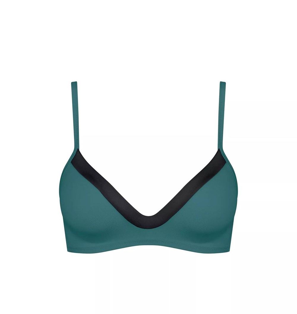 Sloggi Shore Kosrae Bikini Top Watowany Zielone | 96803-WJAG