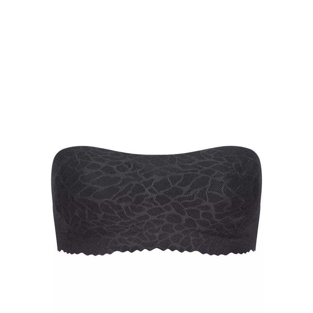 Sloggi Zero Feel Koronkowe Bandeau Czarne | 51072-NUXI