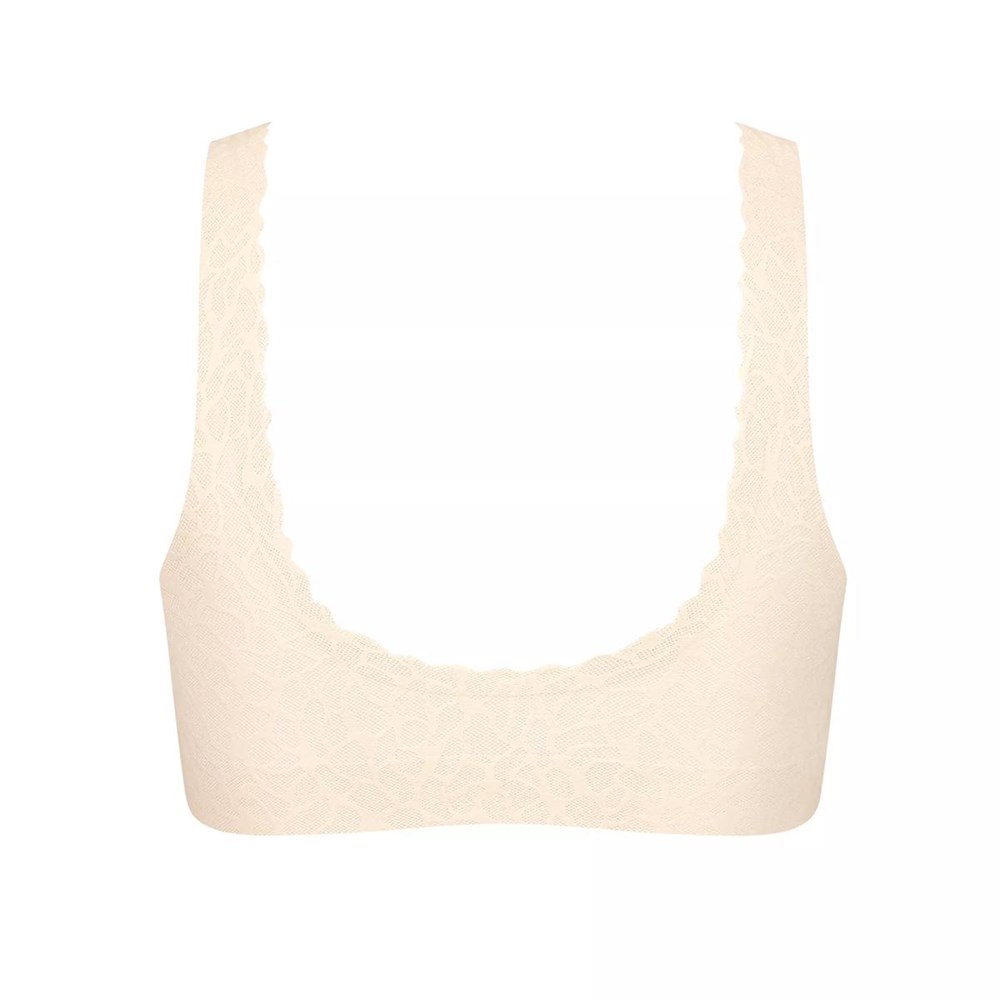 Sloggi Zero Feel Koronkowe Bralette Angora | 59036-APLN