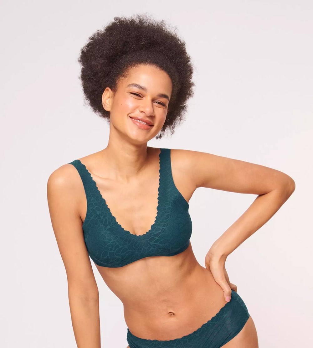 Sloggi Zero Feel Koronkowe Bralette Secret Lagoon | 68794-YMQS