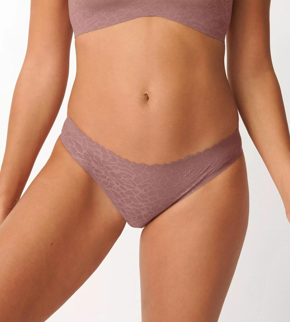 Sloggi Zero Feel Koronkowe Brazil Panty Cacao | 23684-SVRO