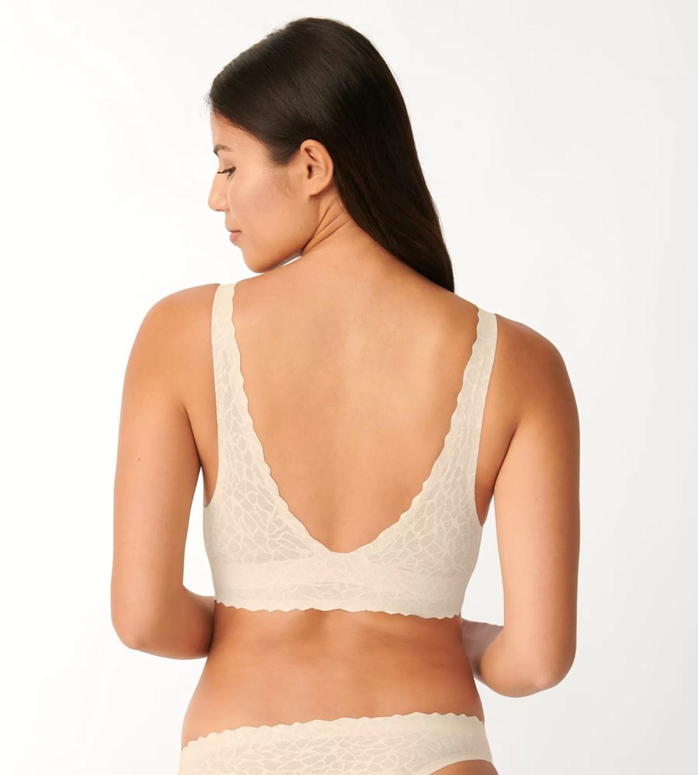 Sloggi Zero Feel Koronkowe Longline Top Angora | 24865-ZNTB