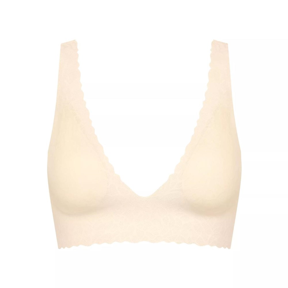 Sloggi Zero Feel Koronkowe Longline Top Angora | 24865-ZNTB