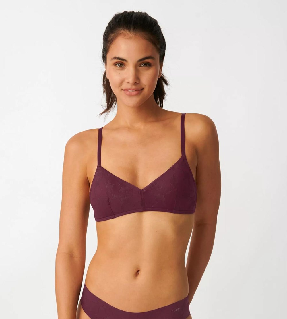 Sloggi Zero Koronkowe Bralette Claret | 18520-WHBT