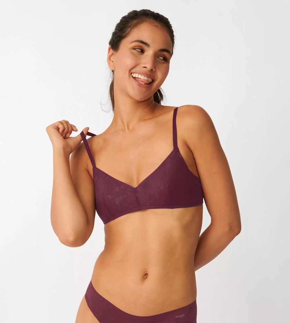 Sloggi Zero Koronkowe Bralette Claret | 18520-WHBT
