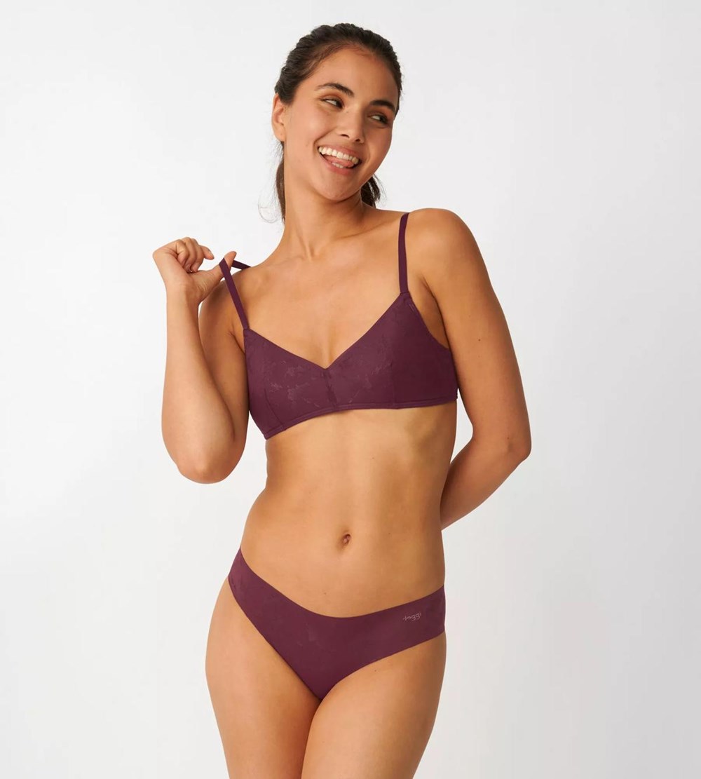 Sloggi Zero Koronkowe Bralette Claret | 18520-WHBT