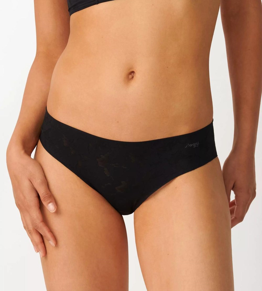 Sloggi Zero Koronkowe Hipster Czarne | 90146-WRKQ