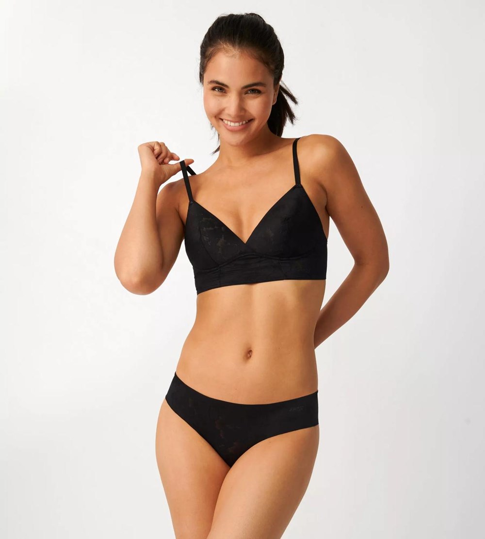 Sloggi Zero Koronkowe Hipster Czarne | 90146-WRKQ