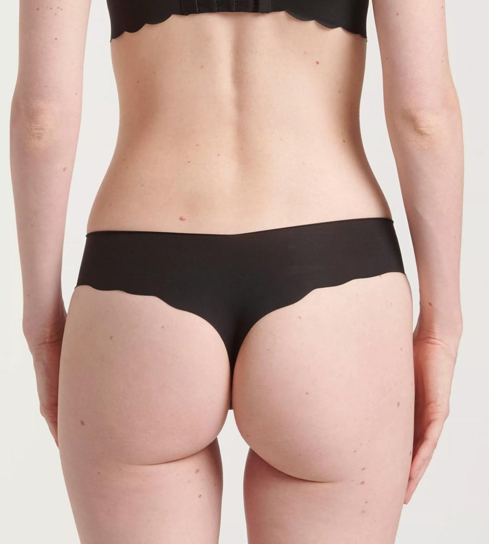 Sloggi Zero Microfibre String Brief Czarne | 40378-KHZX