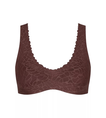 Sloggi Zero Feel Koronkowe Bralette Brązowe | 12056-FMKR