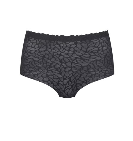 Sloggi Zero Feel Koronkowe High Stanem Czarne | 34685-MDQF