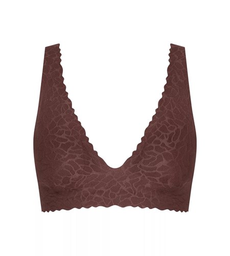 Sloggi Zero Feel Koronkowe Longline Top Brązowe | 42153-KBRV